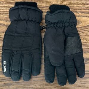 Boss Quilted Black Gloves